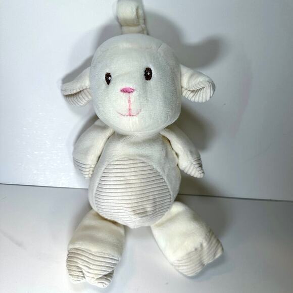 KELLYTOY Plush Lamb Lovey Cream Corduroy Stroller Toy Rattle Kelly Toy Baby 2017 - Picture 1 of 4